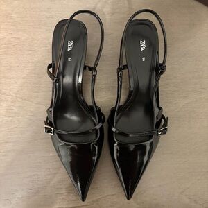 Zara Black Kitten Heels